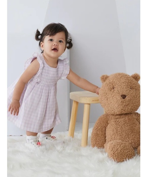 GAP（ギャップ）の「ラッフルフリル ギンガム ワンピース (ベビー)（ワンピース・キッズ・ピンク・6-12M/12-18M/3-6M/18-24M）」の5枚目の写真