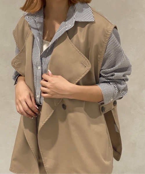 apres jour clair(アプレジュールクレア)の「【apres jour clair】ベルト付きジレ【SETUP着用可能】【ZOZOTOWN限定アイテム】(ベスト・レディース・ダークブラウン/ライトベージュ/ベージュ・フリー/X-LARGE)」の14枚目の写真