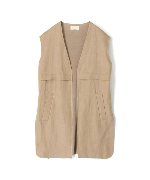 TOMORROWLAND （トゥモローランド）の「リネンファブリックコンビ ロングジレ（ベスト・レディース・ブラック/キャメル/ベージュ・36）」の3枚目の写真