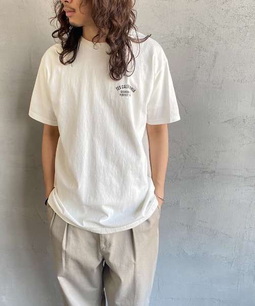 The Endless Summer（エンドレスサマー）の「[THE ENDLESS SUMMER/エンドレスサマー] 別注 BUHI アーチロゴバックプリントTシャツ（Tシャツ/カットソー・レディース・ベージュ/ホワイト/サックスブルー・S/M/L/XL）」の15枚目の写真