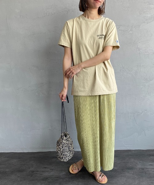 The Endless Summer（エンドレスサマー）の「[THE ENDLESS SUMMER/エンドレスサマー] 別注 BUHI アーチロゴバックプリントTシャツ（Tシャツ/カットソー・レディース・ベージュ/ホワイト/サックスブルー・S/M/L/XL）」の6枚目の写真