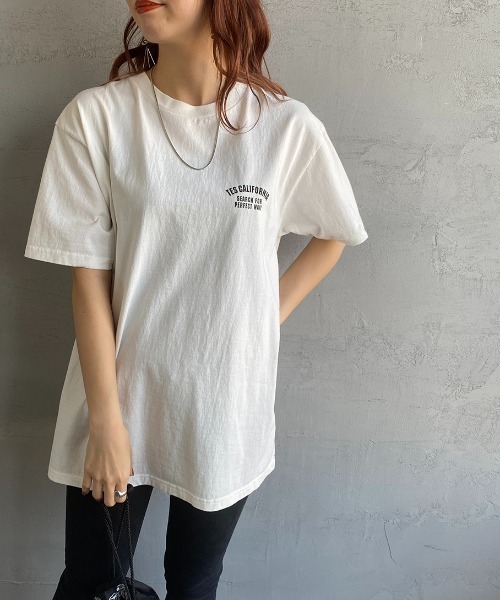 The Endless Summer（エンドレスサマー）の「[THE ENDLESS SUMMER/エンドレスサマー] 別注 BUHI アーチロゴバックプリントTシャツ（Tシャツ/カットソー・レディース・ベージュ/ホワイト/サックスブルー・S/M/L/XL）」の13枚目の写真