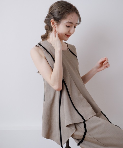 LADYMADE（レディメイド）の「アシメカットフリンジノースリーブ  