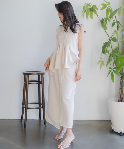 LADYMADE（レディメイド）の「アシメカットフリンジノースリーブ  