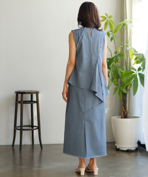 LADYMADE（レディメイド）の「アシメカットフリンジノースリーブ  