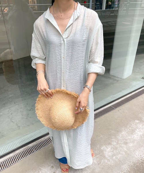 SHENERY（シーナリー）の「ストライプロングシャツワンピース（ワンピース・レディース・ピンク/イエロー/ミント・38/36）」の15枚目の写真