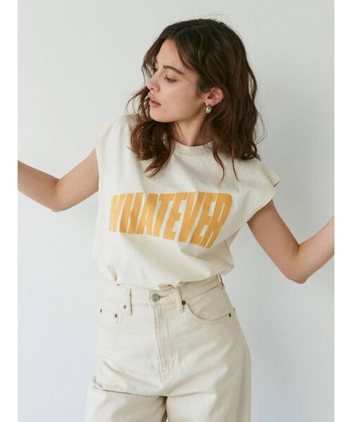 MIXTA（ミクスタ）の「MIXTA別注 WHATEVERロゴタンクトップ（タンクトップ・レディース・チャコールグレー/アイボリー・FREE）」の11枚目の写真