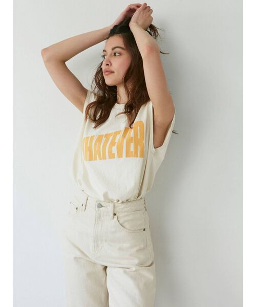 MIXTA（ミクスタ）の「MIXTA別注 WHATEVERロゴタンクトップ（タンクトップ・レディース・チャコールグレー/アイボリー・FREE）」の5枚目の写真