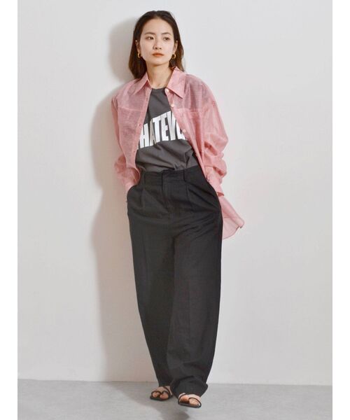 MIXTA（ミクスタ）の「MIXTA別注 WHATEVERロゴタンクトップ（タンクトップ・レディース・チャコールグレー/アイボリー・FREE）」の10枚目の写真