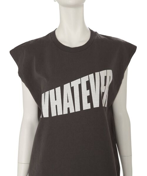 MIXTA（ミクスタ）の「MIXTA別注 WHATEVERロゴタンクトップ（タンクトップ・レディース・チャコールグレー/アイボリー・FREE）」の4枚目の写真