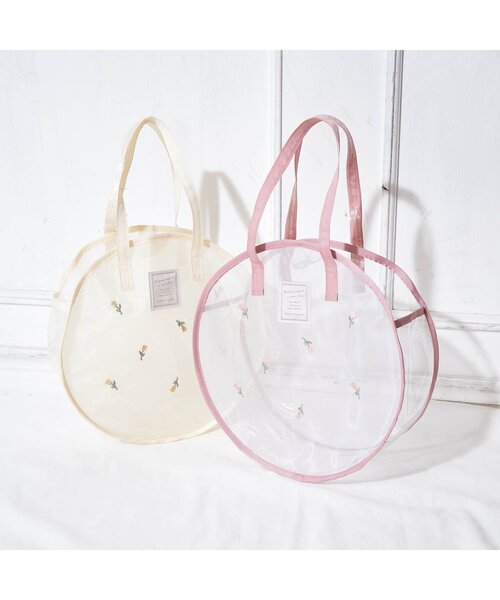 apres les cours（アプレレクール）の「お花刺繍スイムバッグ（スイムグッズ・キッズ・ピンク/クリーム・FREE）」の5枚目の写真