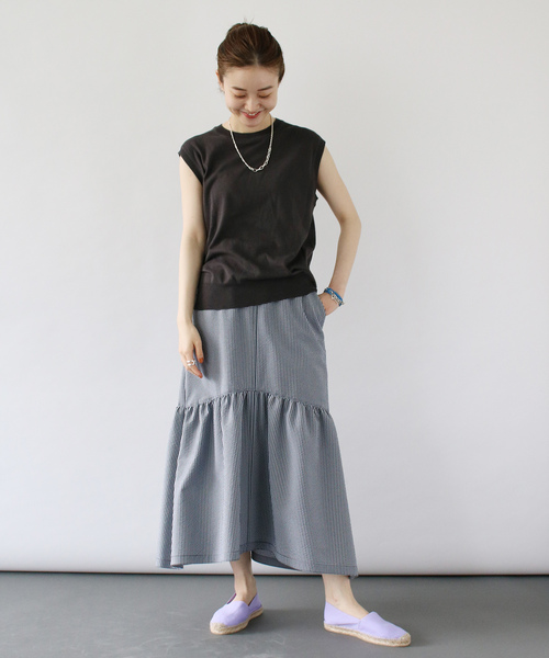 セール】ギンガムサッカーラッフルスカート（スカート）｜IENA（イエナ  