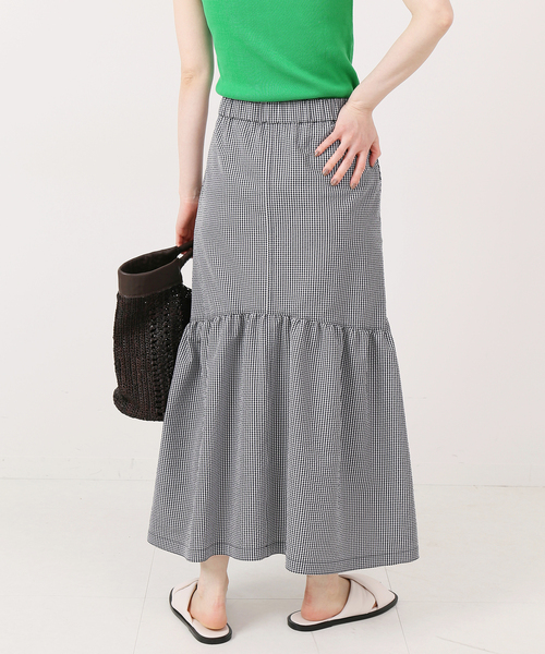 IENA（イエナ）の「ギンガムサッカーラッフルスカート（スカート・レディース・ネイビー/ネイビー×ホワイト・40/38/36/34）」の20枚目の写真