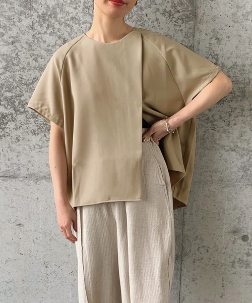 select MOCA by son（セレクトモカバイソン）の「バックスリットサマージャケット（ノーカラージャケット・レディース・オリーブ/アイボリー/ライトベージュ・FREE）」の17枚目の写真