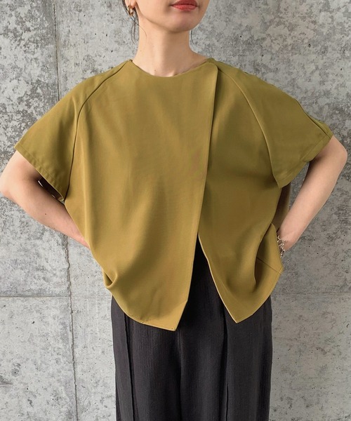 select MOCA by son（セレクトモカバイソン）の「バックスリットサマージャケット（ノーカラージャケット・レディース・オリーブ/アイボリー/ライトベージュ・FREE）」の19枚目の写真