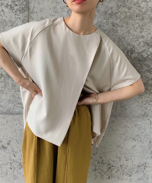 select MOCA by son（セレクトモカバイソン）の「バックスリットサマージャケット（ノーカラージャケット・レディース・オリーブ/アイボリー/ライトベージュ・FREE）」の7枚目の写真