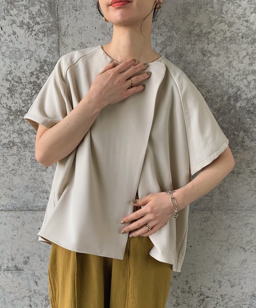 select MOCA by son（セレクトモカバイソン）の「バックスリットサマージャケット（ノーカラージャケット・レディース・オリーブ/アイボリー/ライトベージュ・FREE）」の10枚目の写真