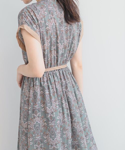 rps（アールピーエス）の「フレンチスリーブプリントワンピース（ワンピース・レディース・ブラック/グレー/オフホワイト/ブルー/グリーン・M）」の12枚目の写真