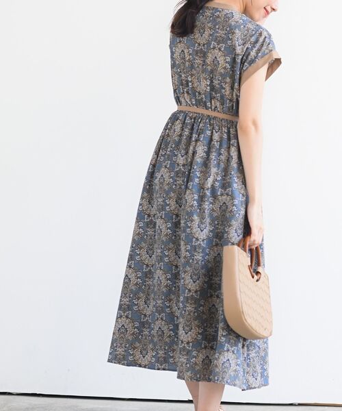 rps（アールピーエス）の「フレンチスリーブプリントワンピース（ワンピース・レディース・ブラック/グレー/オフホワイト/ブルー/グリーン・M）」の16枚目の写真