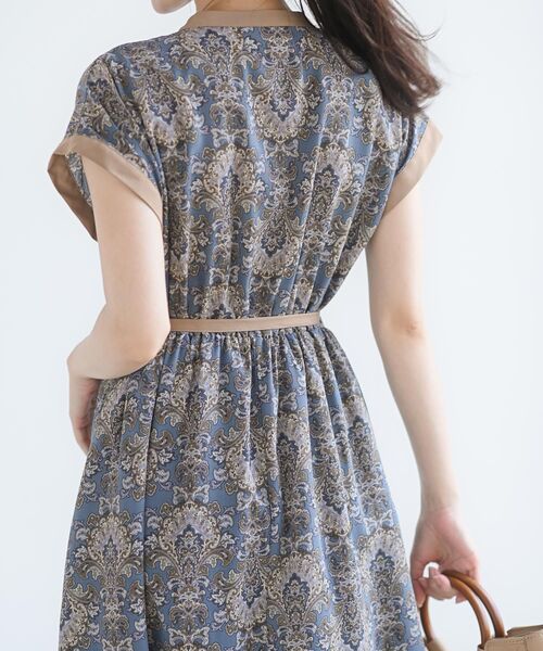 rps（アールピーエス）の「フレンチスリーブプリントワンピース（ワンピース・レディース・ブラック/グレー/オフホワイト/ブルー/グリーン・M）」の20枚目の写真