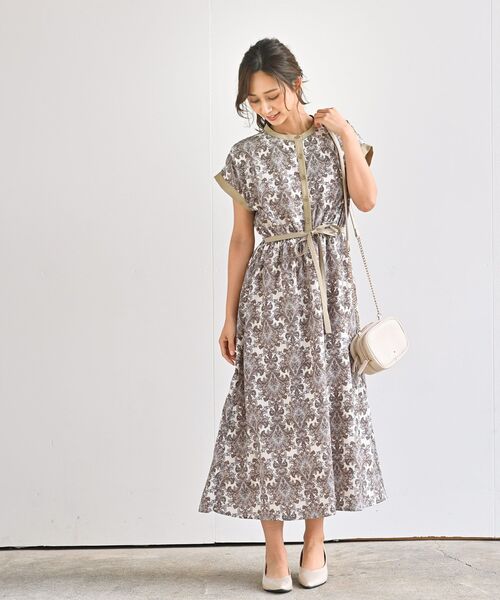 rps（アールピーエス）の「フレンチスリーブプリントワンピース（ワンピース・レディース・ブラック/グレー/オフホワイト/ブルー/グリーン・M）」の22枚目の写真