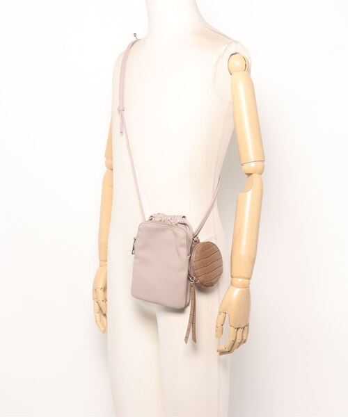 KOBE LETTUCE（コウベレタス）の「[ 2点セット ]コインケース付き巾着スマホバッグ[B1478]（コインケース・レディース・ブラック系その他/ブラック/グレイッシュベージュ・FREE）」の6枚目の写真