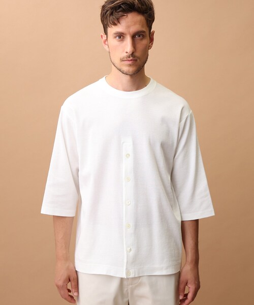 40ｃｔ＆525 裾明きデザイン 7分袖Tシャツ Tシャツ 七分丈袖 レディース 40代 50代 カットソー 無地 サマー