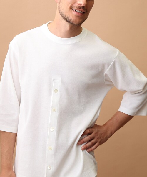40ｃｔ＆525 裾明きデザイン 7分袖Tシャツ 裾明きデザイン 7分袖Tシャツ