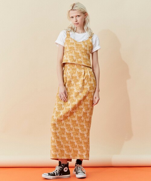 INella（イネラ）の「【INella/イネラ】キャメルジャガードビスチェ（ベスト・レディース・ブルー/イエロー・FREE）」の3枚目の写真