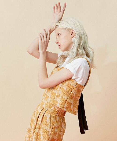 INella（イネラ）の「【INella/イネラ】キャメルジャガードビスチェ（ベスト・レディース・ブルー/イエロー・FREE）」の7枚目の写真