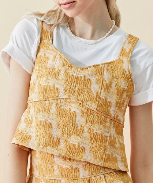 INella（イネラ）の「【INella/イネラ】キャメルジャガードビスチェ（ベスト・レディース・ブルー/イエロー・FREE）」の9枚目の写真