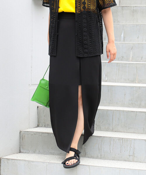 Ray BEAMS(レイビームス)の「Ray BEAMS / サイド スリット ロングスカート(スカート・レディース・ブラック/レッド/ミント・1/0)」の15枚目の写真