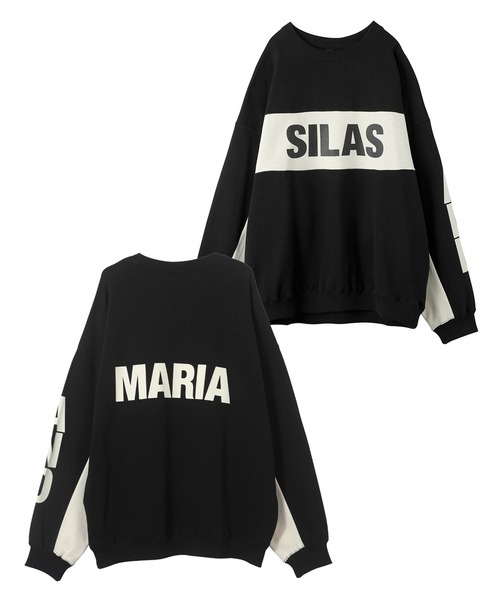 SILAS（サイラス）の「BICOLOR SWEAT TOP　サイラスバイカラースウェットトップ（スウェット・メンズ・ブラック/ベージュ/アッシュ・M/L/XL）」の2枚目の写真