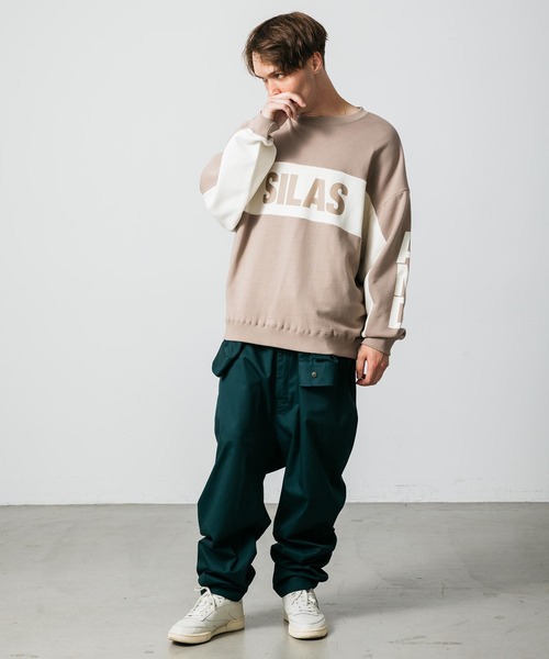 SILAS（サイラス）の「BICOLOR SWEAT TOP　サイラスバイカラースウェットトップ（スウェット・メンズ・ブラック/ベージュ/アッシュ・M/L/XL）」の10枚目の写真