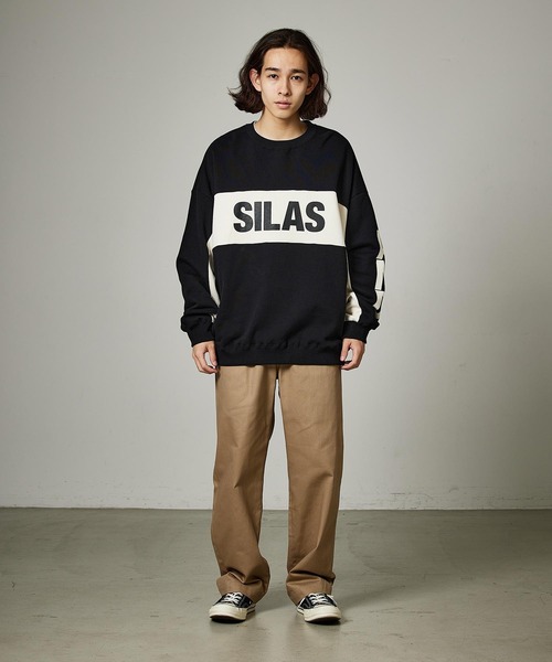 SILAS（サイラス）の「BICOLOR SWEAT TOP　サイラスバイカラースウェットトップ（スウェット・メンズ・ブラック/ベージュ/アッシュ・M/L/XL）」の12枚目の写真
