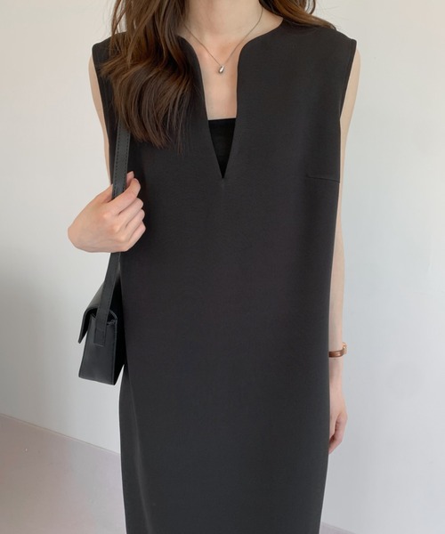 ABITOKYO（アビトーキョー）の「バックスリットスキッパーロングジャンパースカート（ジャンパースカート・レディース・ベージュ/カーキ/ピンク/ブラック/ダークグリーン/ダークブラウン/ブルーグレー/ネイビー/アイボリー/モカ・S/M/L）」の15枚目の写真