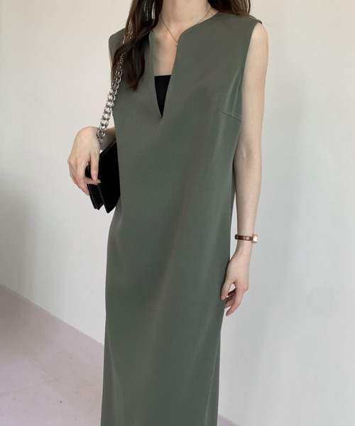 ABITOKYO（アビトーキョー）の「バックスリットスキッパーロングジャンパースカート（ジャンパースカート・レディース・ベージュ/カーキ/ピンク/ブラック/ダークグリーン/ダークブラウン/ブルーグレー/ネイビー/アイボリー/モカ・S/M/L）」の16枚目の写真