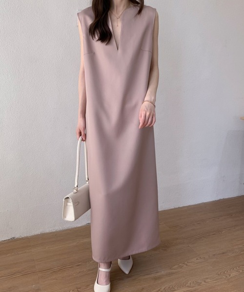 ABITOKYO（アビトーキョー）の「バックスリットスキッパーロングジャンパースカート（ジャンパースカート・レディース・ベージュ/カーキ/ピンク/ブラック/ダークグリーン/ダークブラウン/ブルーグレー/ネイビー/アイボリー/モカ・S/M/L）」の20枚目の写真