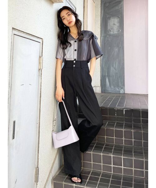 EMODA（エモダ）の「オーバーカラーショートシャツ（シャツ/ブラウス・レディース・その他/ホワイト/ブラック・FREE）」の10枚目の写真