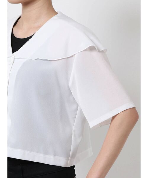 EMODA（エモダ）の「オーバーカラーショートシャツ（シャツ/ブラウス・レディース・その他/ホワイト/ブラック・FREE）」の18枚目の写真