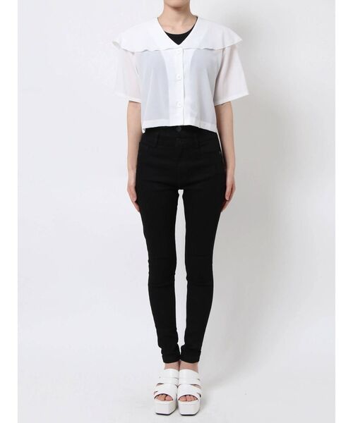 EMODA（エモダ）の「オーバーカラーショートシャツ（シャツ/ブラウス・レディース・その他/ホワイト/ブラック・FREE）」の20枚目の写真