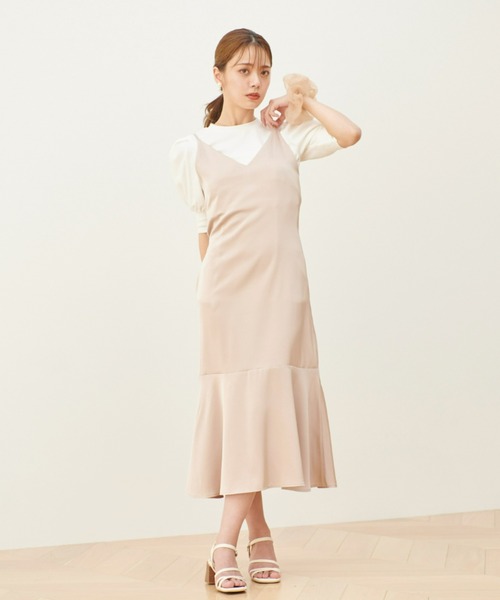 VIOLETTA（ヴィオレッタ）の「サテンキャミワンピース（ワンピース・レディース・ブラック/ベージュ・FREE）」の21枚目の写真