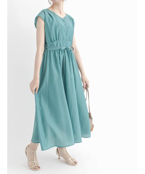 Te chichi（テチチ）の「スパンボイルウエスト切替ワンピース（ワンピース・レディース・ネイビー/ブラウン/ブルー/グリーン・ﾌﾘ-）」の5枚目の写真