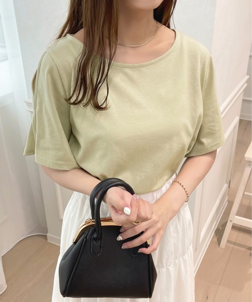 apres jour（アプレジュール）の「スリットスリーブTシャツ【ZOZOTOWN限定アイテム】（Tシャツ/カットソー・レディース・ブラック/オフホワイト/グリーン/ライトピンク・X-LARGE/フリー）」の10枚目の写真