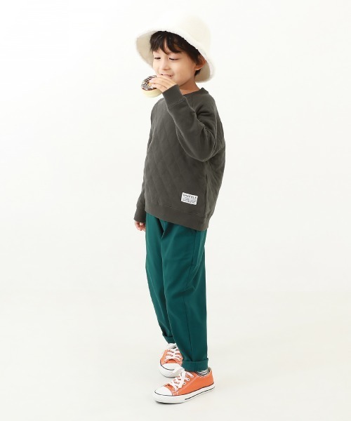 devirock（デビロック）の「キルティングニット トレーナー（スウェット・キッズ・オートミール/カーキ/スミクロ/モカ/ピンクベージュ・120cm/150cm/160cm/140cm/130cm/100cm/110cm）」の6枚目の写真