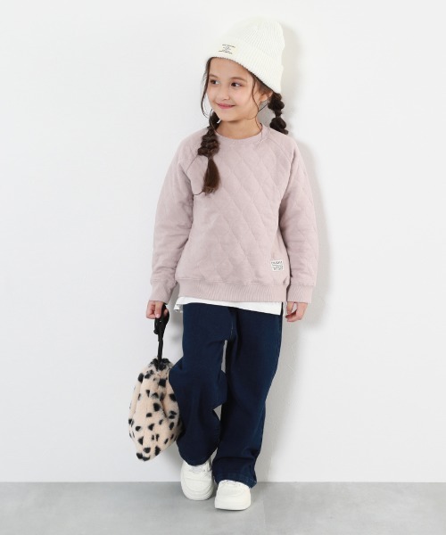 devirock（デビロック）の「キルティングニット トレーナー（スウェット・キッズ・オートミール/カーキ/スミクロ/モカ/ピンクベージュ・120cm/150cm/160cm/140cm/130cm/100cm/110cm）」の18枚目の写真