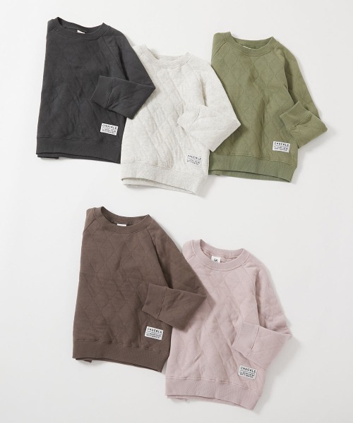 devirock（デビロック）の「キルティングニット トレーナー（スウェット・キッズ・オートミール/カーキ/スミクロ/モカ/ピンクベージュ・120cm/150cm/160cm/140cm/130cm/100cm/110cm）」の20枚目の写真