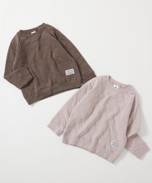 devirock（デビロック）の「キルティングニット トレーナー（スウェット・キッズ・オートミール/カーキ/スミクロ/モカ/ピンクベージュ・120cm/150cm/160cm/140cm/130cm/100cm/110cm）」の19枚目の写真