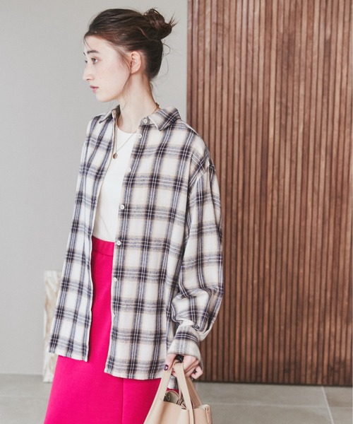 ANGIE（アンジー）の「チェックビックシャツ（シャツ/ブラウス・レディース・ブラック/ベージュ・FREE）」の17枚目の写真