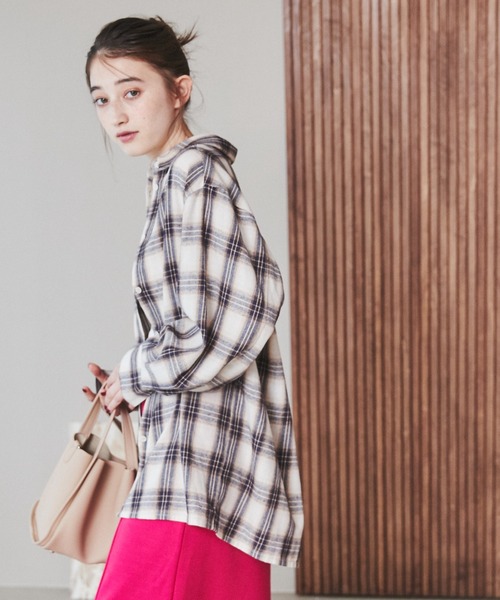 ANGIE（アンジー）の「チェックビックシャツ（シャツ/ブラウス・レディース・ブラック/ベージュ・FREE）」の11枚目の写真